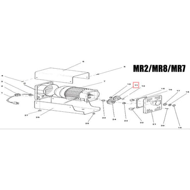 Fabio Leonardi Cast Iron Drive Gear For MR0/MR2/MR7/MR8/MR9 - 0.3HP/0.5HP/1HP Diagram USA