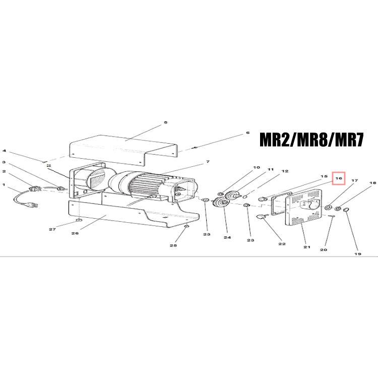 Fabio Leonardi MR2/MR7/MR8/MR0/MR9 Big Flange Gasket Cork Diagram
