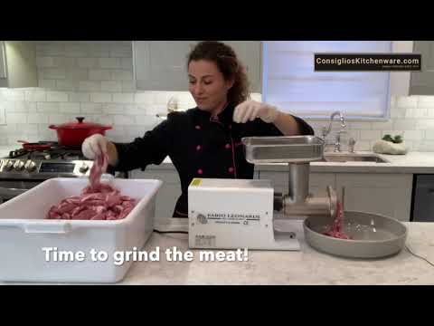 How to stuff sausages with the Fabio Leonardi MR8 0.5 HP SP3 Tomato Machine + TC12 Meat Grinder Combo