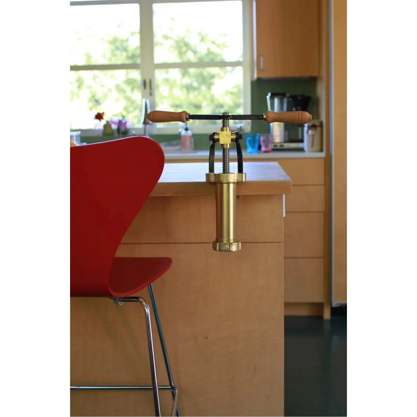 Bottene Bigolaro Premium Hand Pasta Extruder with Rigatoni and Spaghetti 2.5 mm Brass Dies Made in Italy Chair