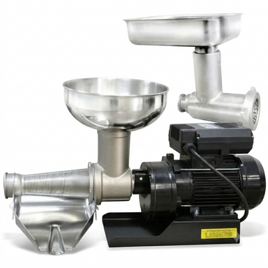 Fabio Leonardi MR10 Latest Upgraded  SP5 Tomato Machine + #22 Meat Grinder Attachment Combo