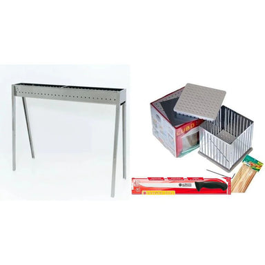 Lisa Large Milano Arrosticini / Speducci BBQ & Grill Ultimate Kit (100cm/39") - Including the Grill, Knife, Cubo Maker and 100 Skewers