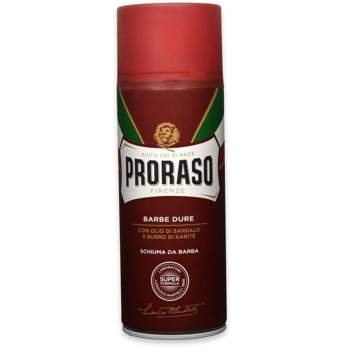 Proraso Shaving Cream Spray Can 400 ml (For Tough Beards w/ Sandalwood Oil and Shea Butter)
