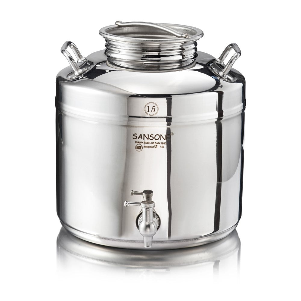 Sansone Europa Water Dispenser 3.96 gal 18/10 Stainless Steel Canister