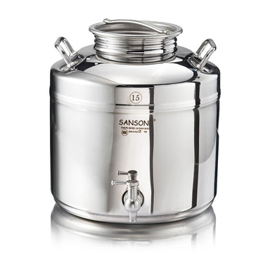 Sansone Europa Water Dispenser 3.96 gal 18/10 Stainless Steel Canister – NSF Certified – Made in Italy