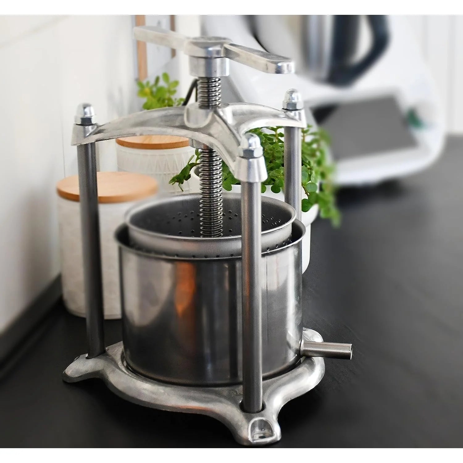 1.32 Gallon Large Made in Italy Professional Heavy Duty Torchietto Vegetable Press 8" - 5 Litre - Torchietto With Newly Upgraded Posts and Crank