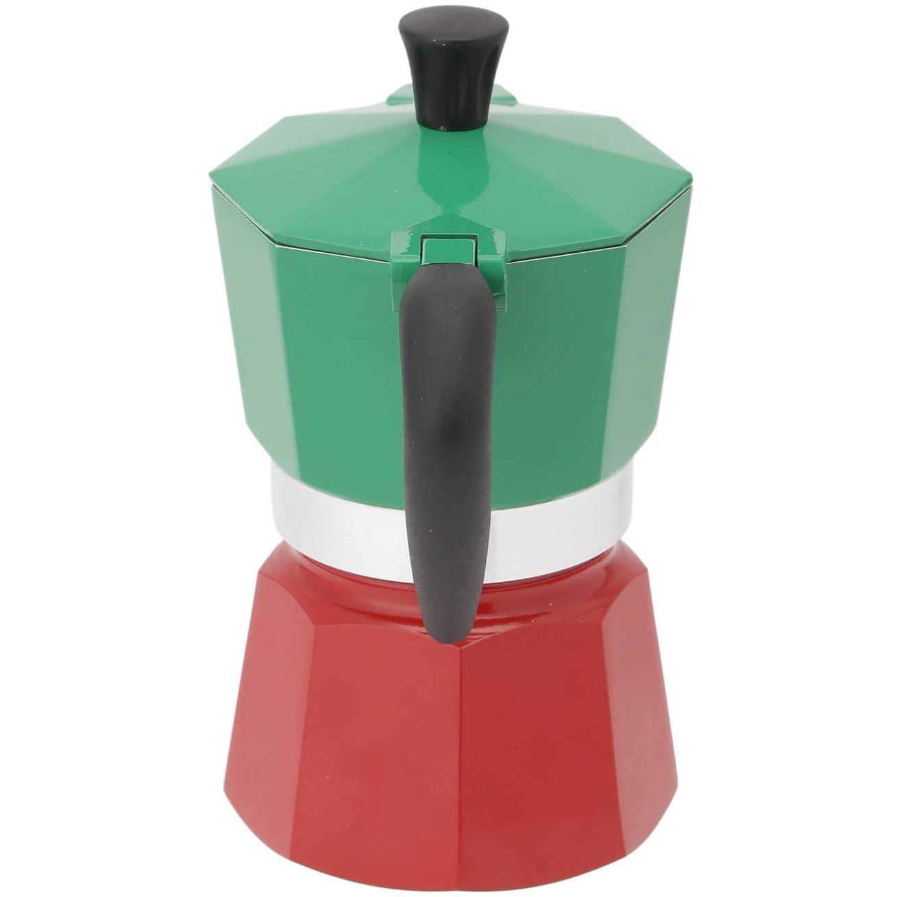Bialetti 3 Cup Stovetop Espresso Maker Tricolour Handle USA
