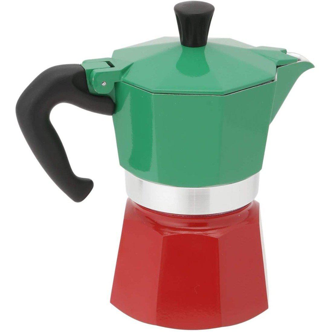 Bialetti 3 Cup Stovetop Espresso Maker Tricolour Side USA