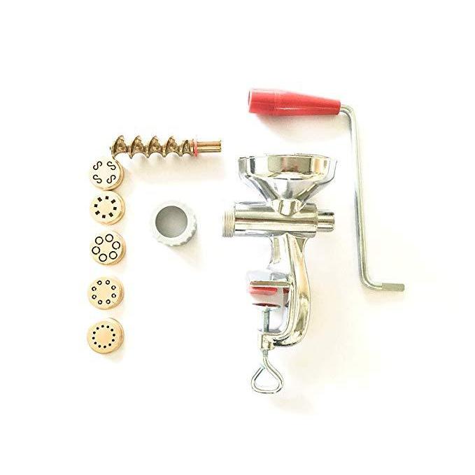 Pasta Extruder with 5 Brass Dies Made in Italy