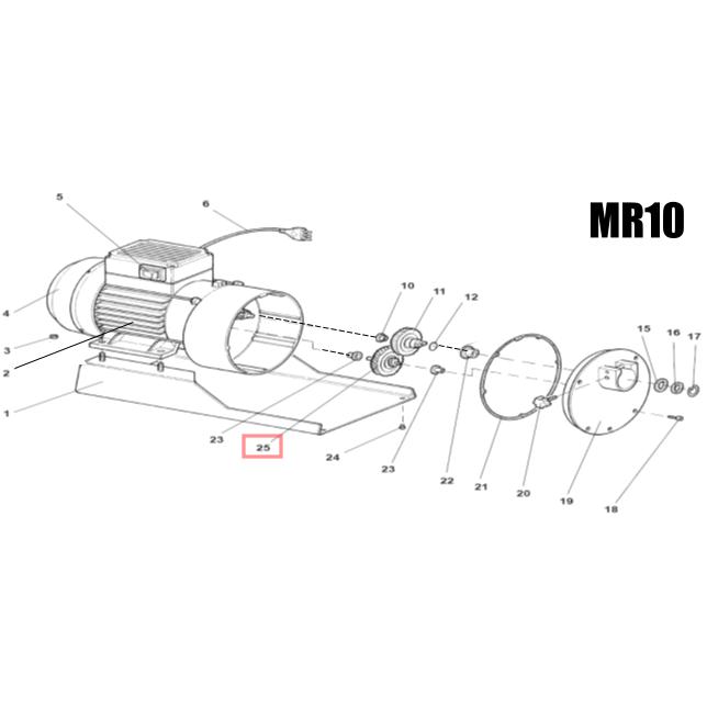 Fabio Leonardi MR10 Plastic Step Gear #25 (Ingranaggio Doppio in Plastica) Diagram