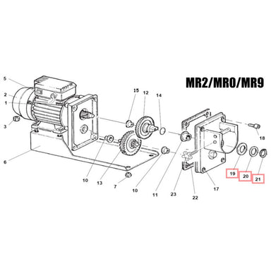 Fabio Leonardi Nylon Spacer, Iron Spacer & Snap Ring for MR0/MR2/MR7/MR8/MR9/MR10 Diagram 