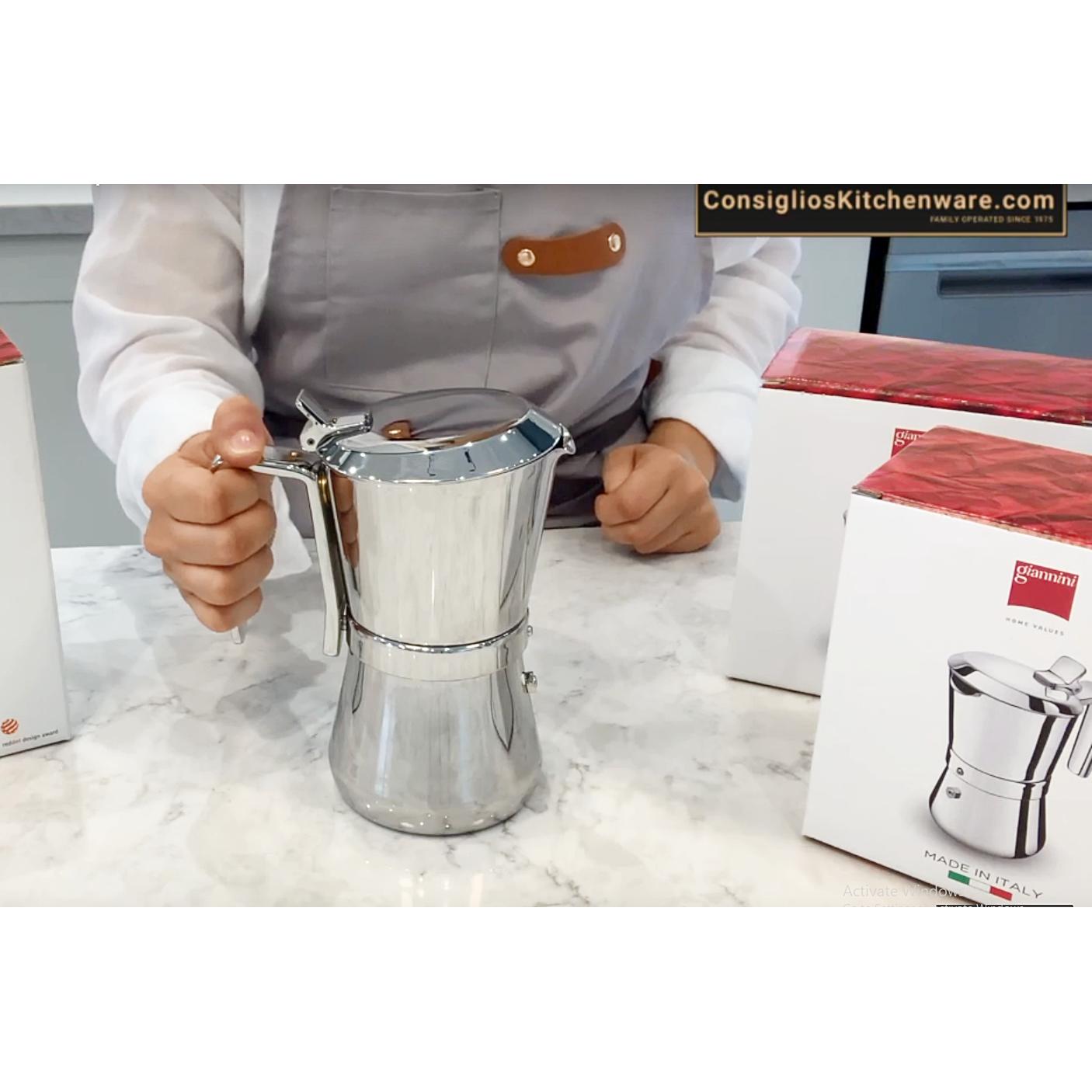 Moka Induction Stovetop Espresso Maker,Glass-Top & Stainless Steel Espresso Moka  Pot,Classic Italian Coffee Maker, 240Ml 