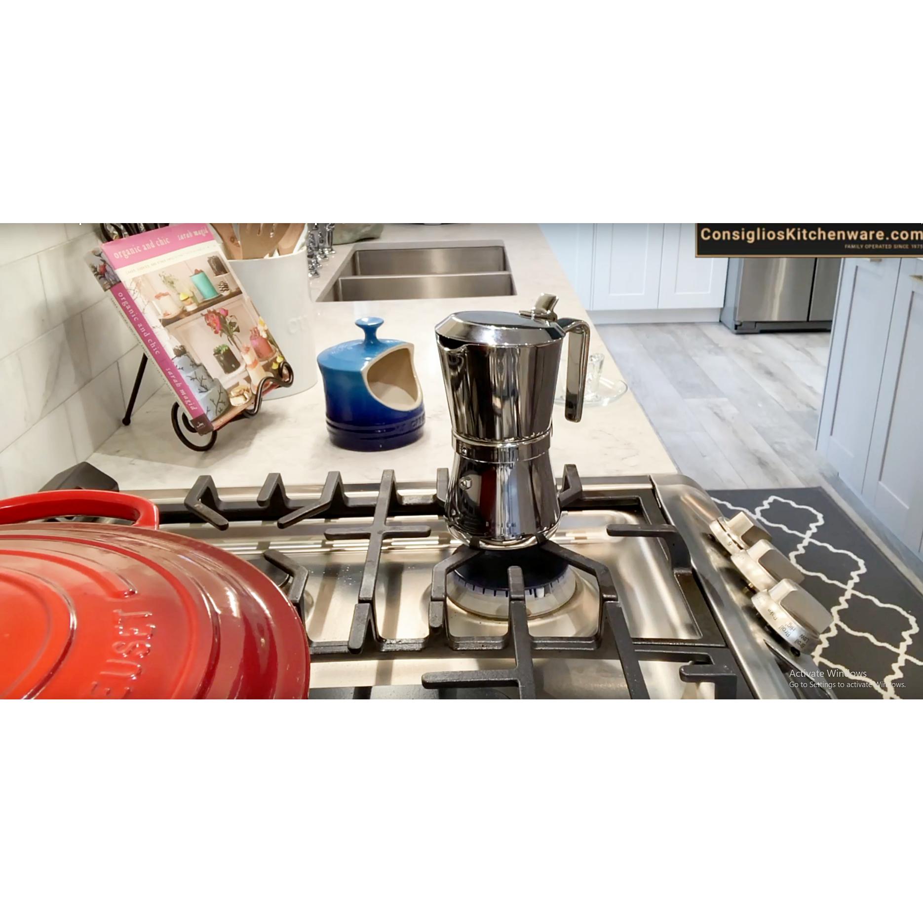 Helm Verrijking verraad Giannina 6-cup Stainless Steel Stove Top Espresso Maker — Consiglio's  Kitchenware