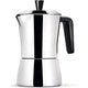 Giannini TUA - 6 cup Stainless Steel Stove Top Espresso Maker (Black Handle)