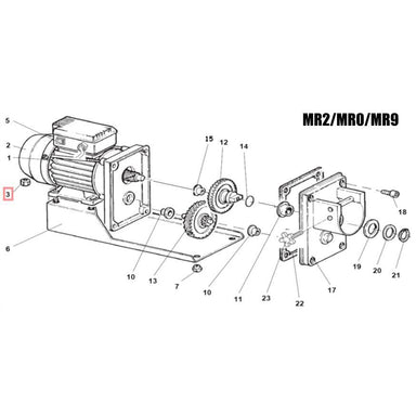 Fabio Leonardi MR2/MR0/MR9 Nuts to Secure Motor to Base (4pcs) Diagram