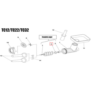 Fabio Leonardi Replacement Thrust Nylon for TC12/TC22/TC32 Meat Grinder Attachment