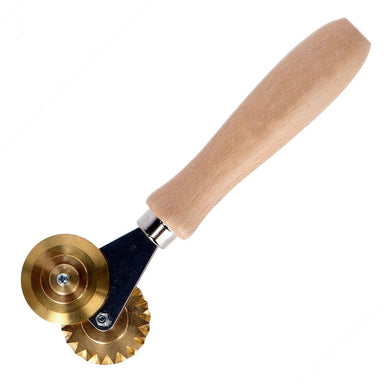 Brass Double Fluted and Smooth Pastry and Pasta Wheel USA