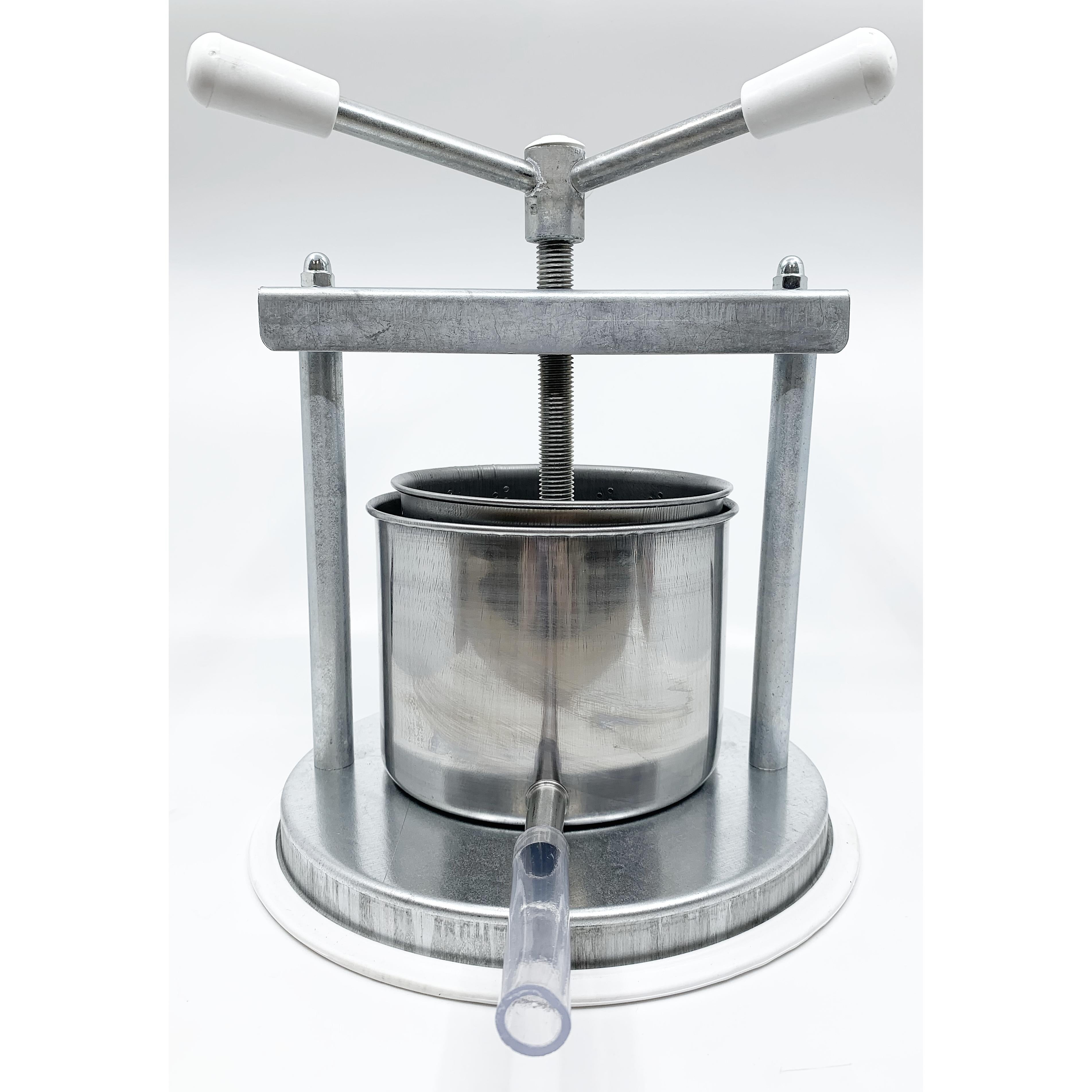 Medium Professional Galvanized Vegetable / Fruit Press 6" - 2.5 Litre Torchietto - Made in Italy for Pressing Fruits, Vegetables, Berries and Tinctures with Spout USA