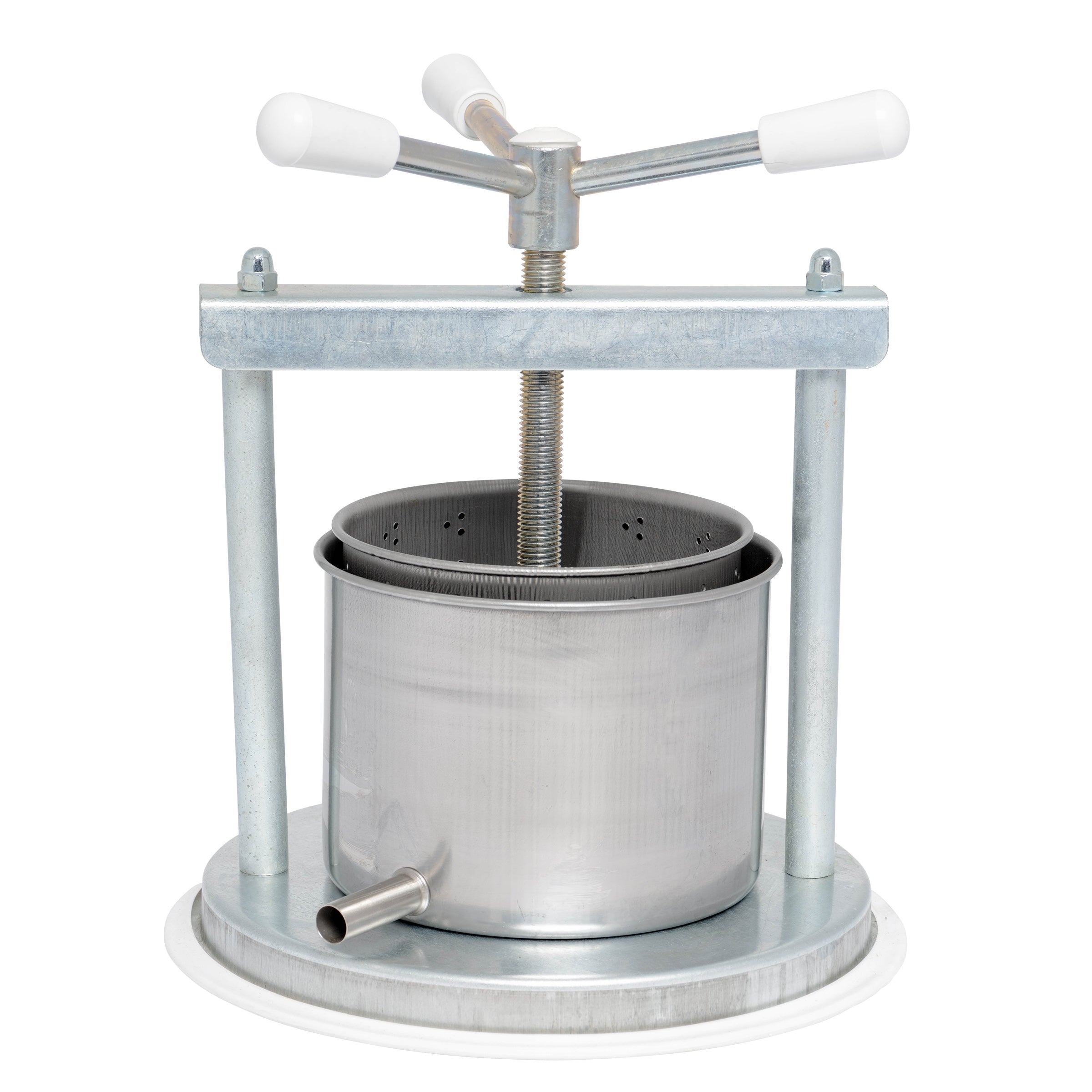 Medium Professional Galvanized Vegetable / Fruit Press 6" - 2.5 Litre Torchietto - Made in Italy for Pressing Fruits, Vegetables, Berries and Tinctures USA