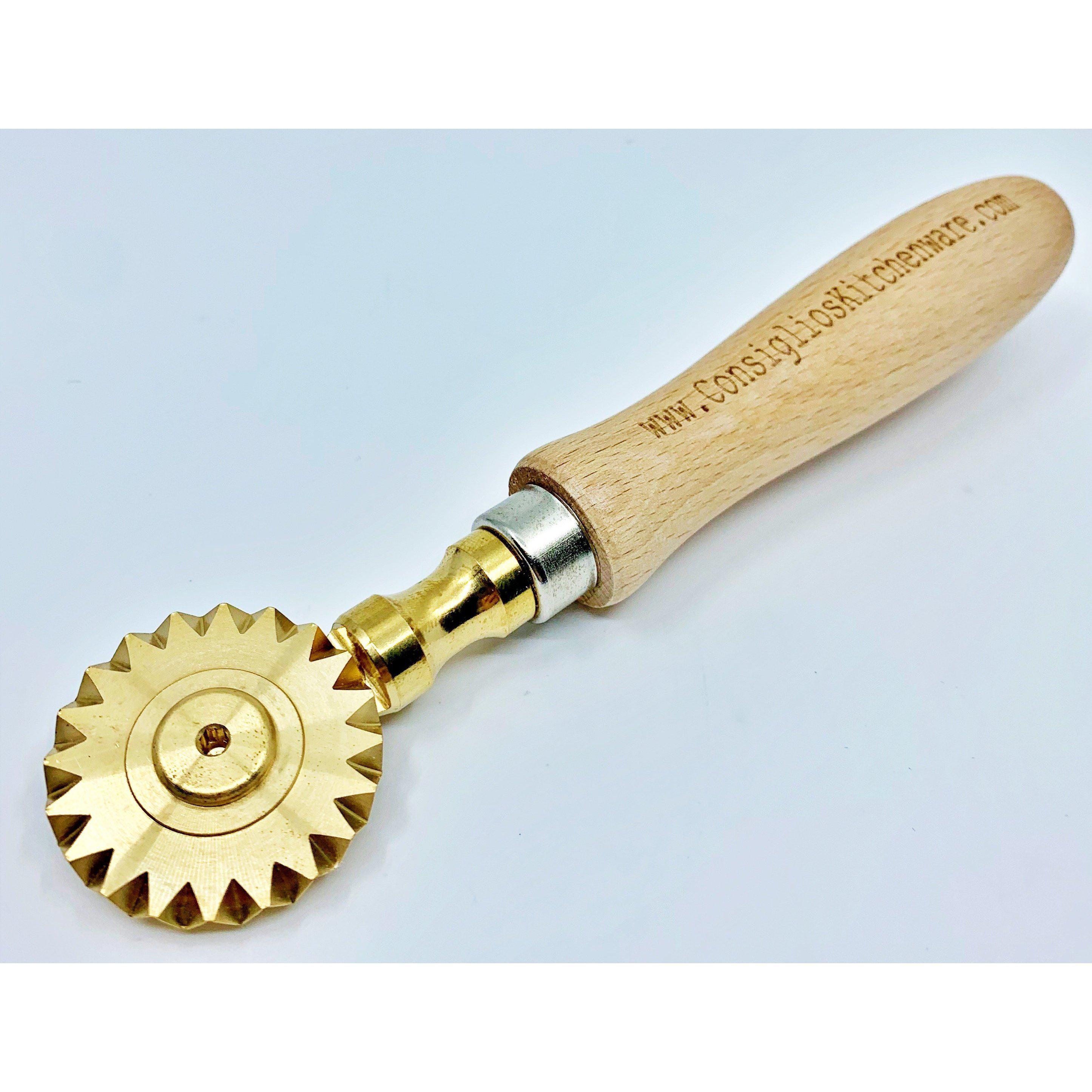Brass Fluted Pastry and Pasta Wheel USA