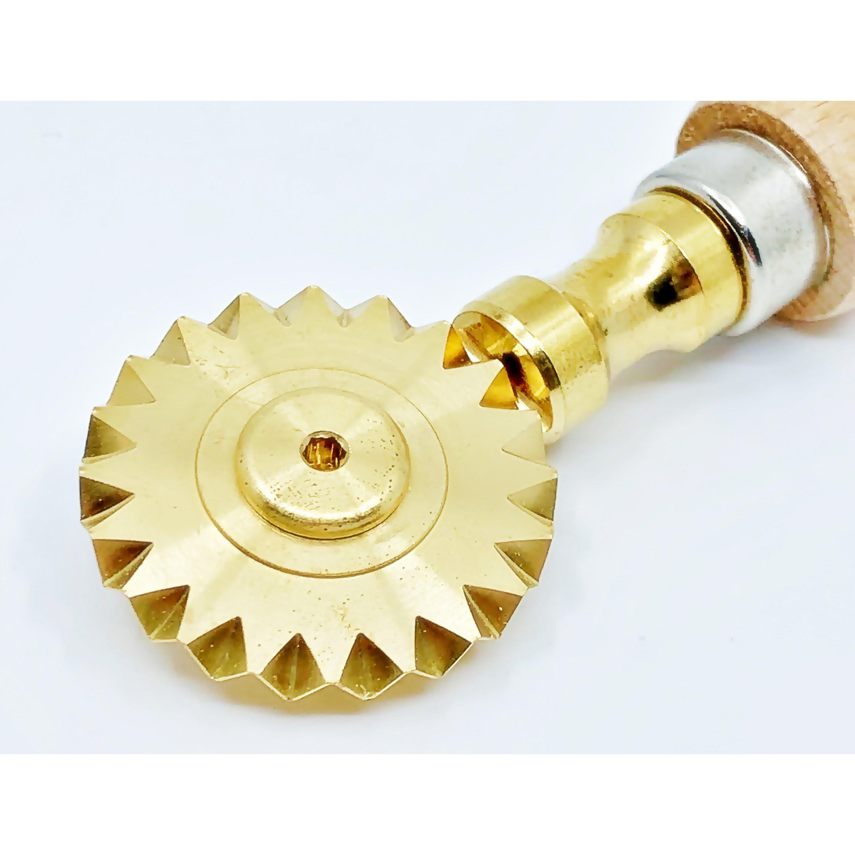Professional Pasta Cutter Wheel, in Brass and Natural Wood – ZelliPasta