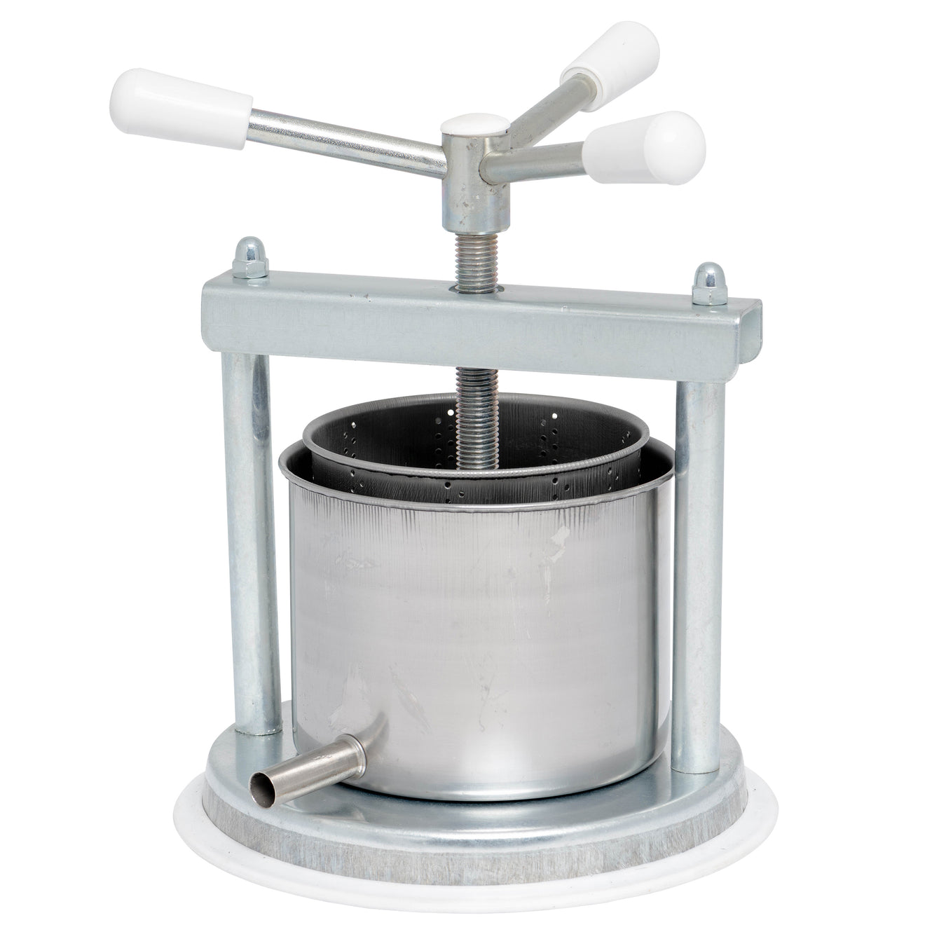 Small Professional Galvanized Vegetable / Fruit Press 5" - 2 Litre Torchietto Made in Italy for Pressing Fruits, Vegetables, Berries and Tinctures USA